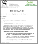 Specifications for Fold-N-Roll Tables